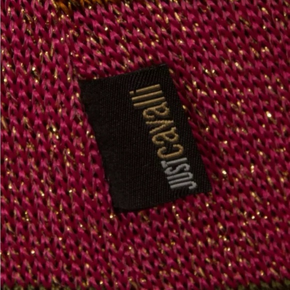 EUC Women’s JUST CAVALLI Long Sleeve Striped Metallic Bodycon Dress - Picture 6 of 12